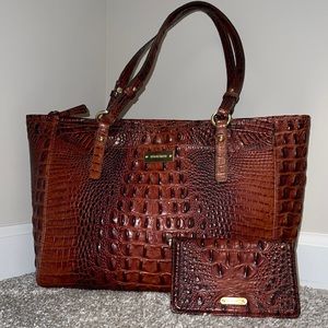 🛑 Brahmin Brown Tote 👜 Bag and Wallet Set
